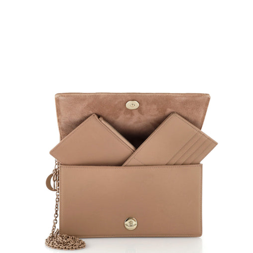 Christian Dior Ultra Matte Lady Dior Wallet on Chain Pouch Cannage Quilt Calfskin Long