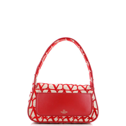 Valentino Garavani Vlogo Top Handle Flap Bag Toile Iconograph Fabric