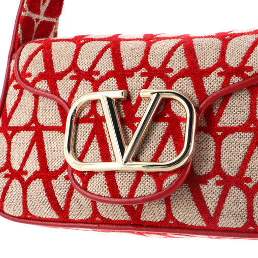 Valentino Garavani Vlogo Top Handle Flap Bag Toile Iconograph Fabric