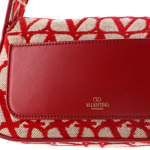 Valentino Garavani Vlogo Top Handle Flap Bag Toile Iconograph Fabric