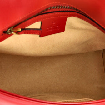 Gucci GG Marmont Top Handle Flap Bag Matelasse Leather Small