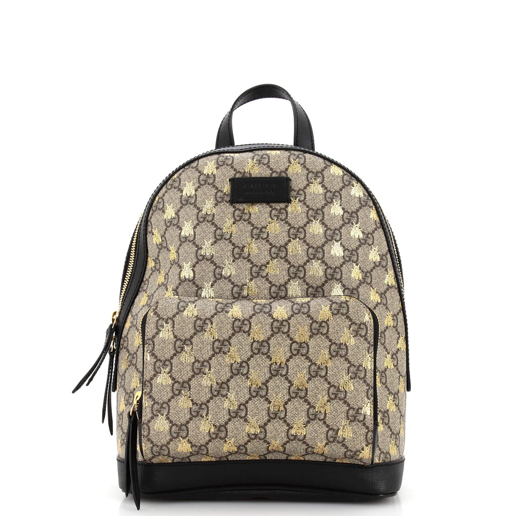 Gucci Zip Pocket Backpack Printed GG Coated Canvas Small