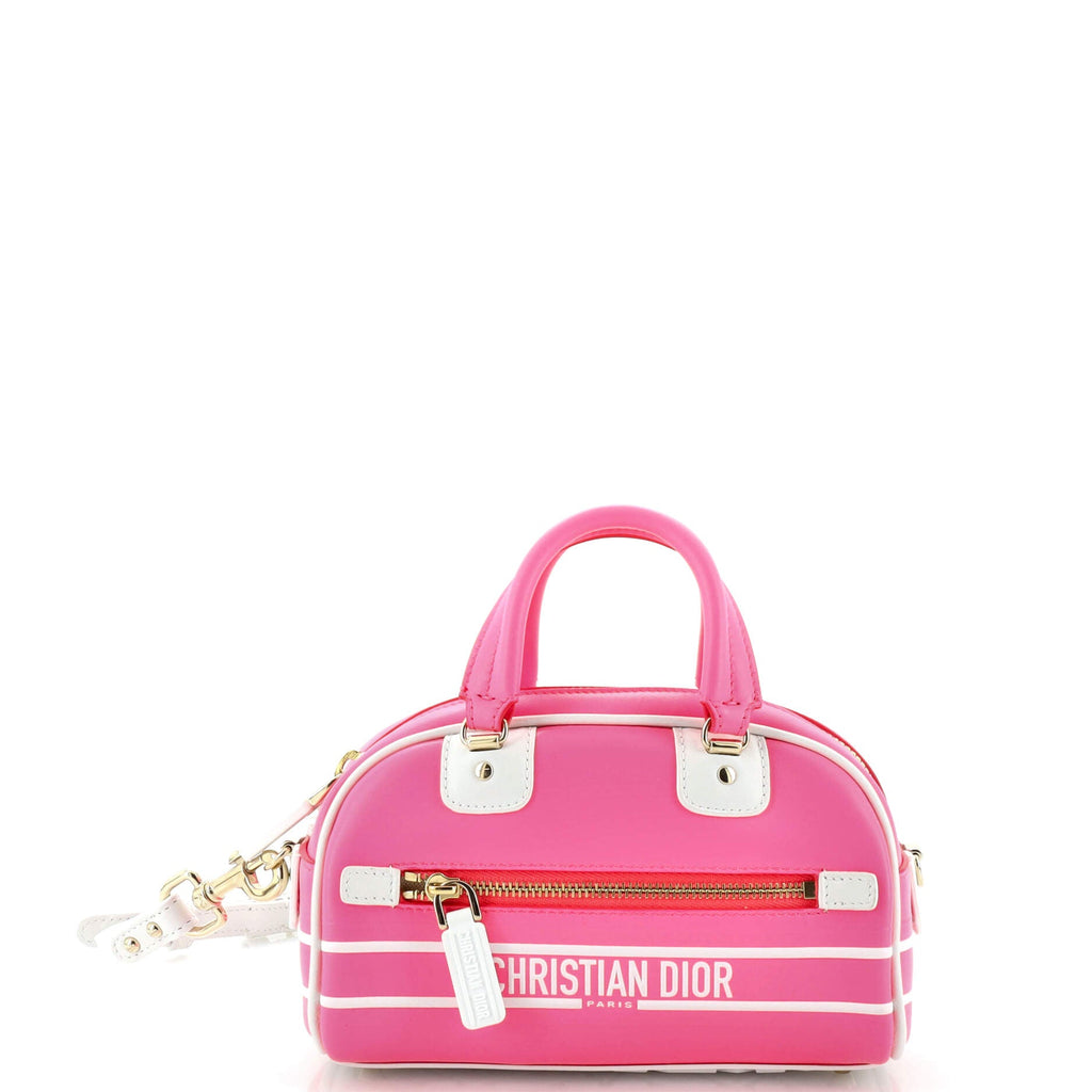 Christian Dior Vibe Zip Bowling Bag Leather Micro