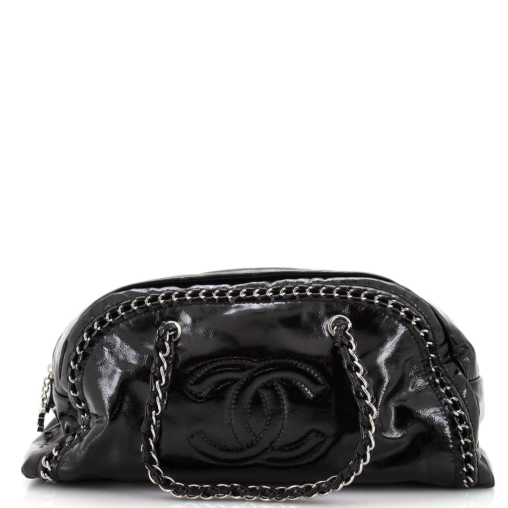 Chanel Luxe Ligne Bowler Bag Patent Large
