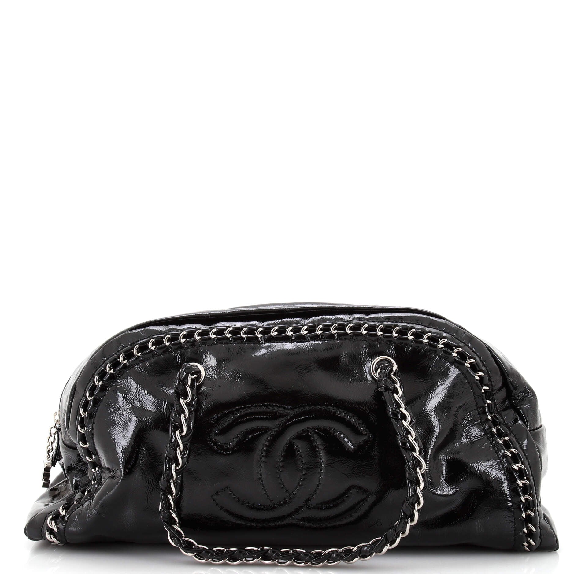 Chanel Luxe Ligne Bowler Bag Patent Large