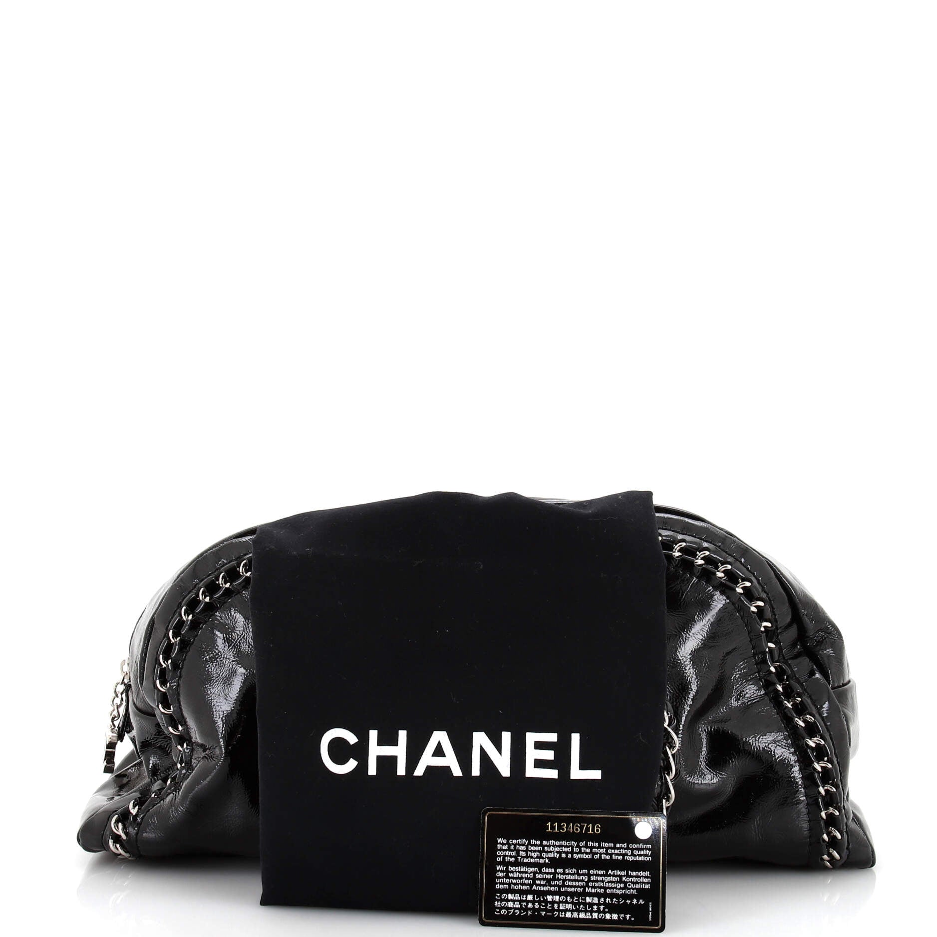 Chanel Luxe Ligne Bowler Bag Patent Large