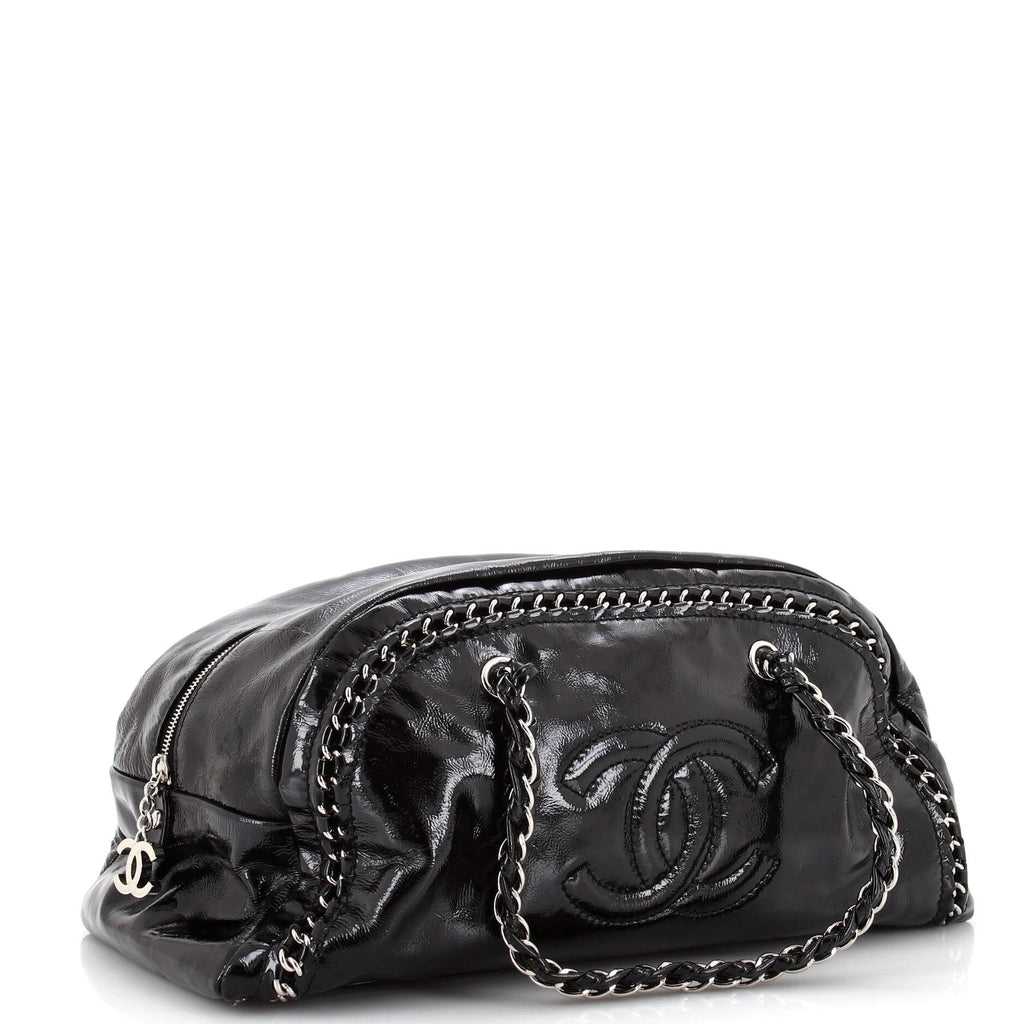 Chanel Luxe Ligne Bowler Bag Patent Large