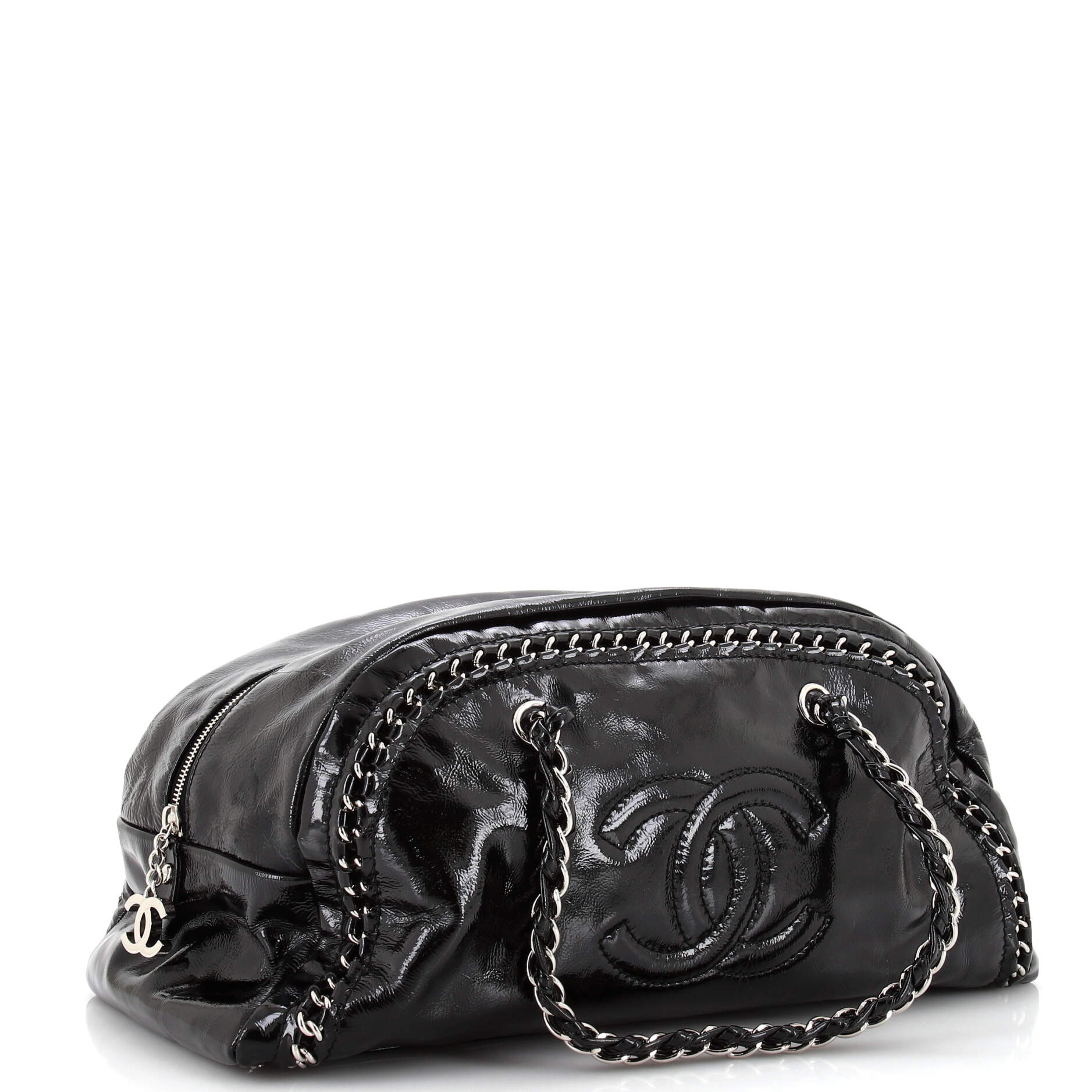 Chanel Luxe Ligne Bowler Bag Patent Large