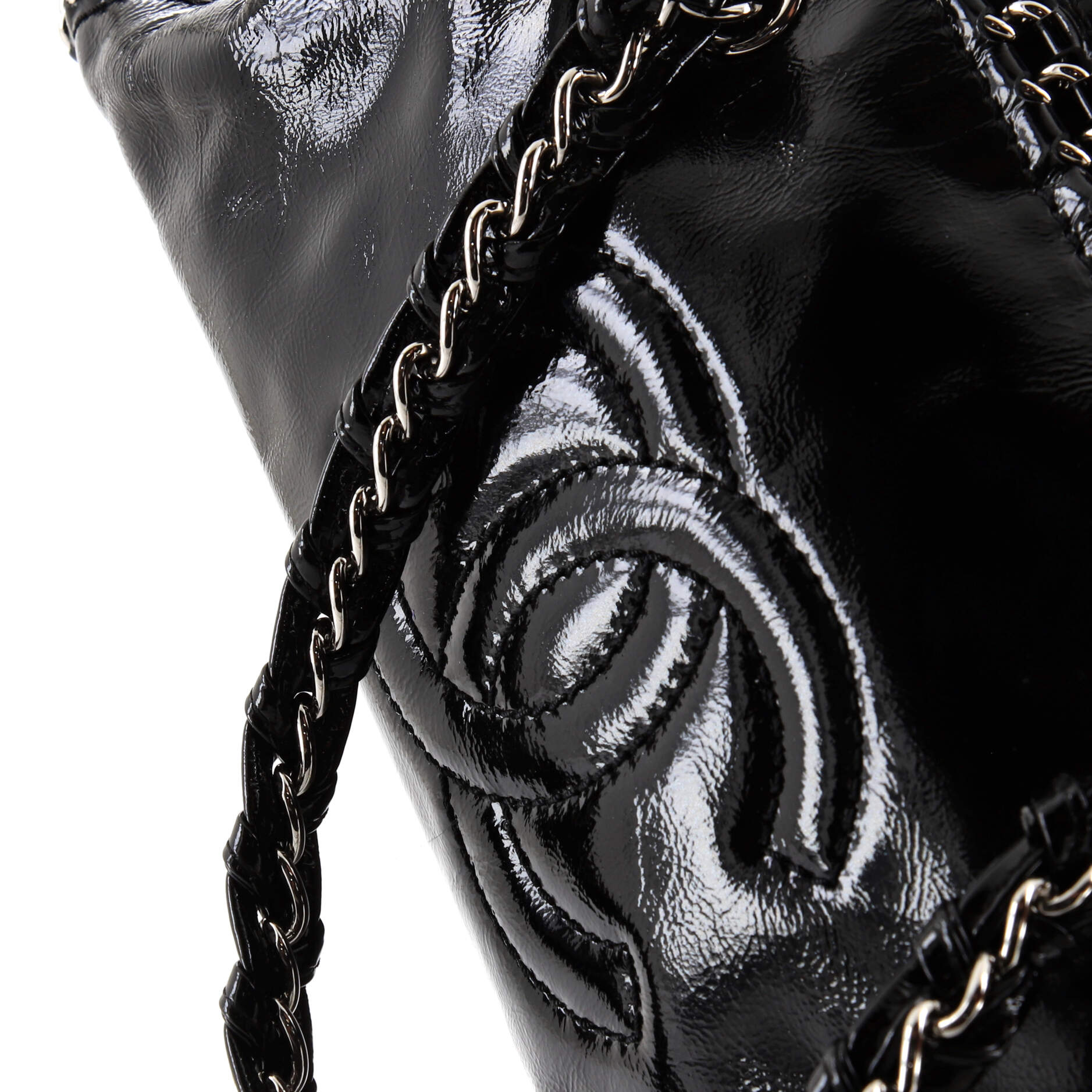 Chanel Luxe Ligne Bowler Bag Patent Large