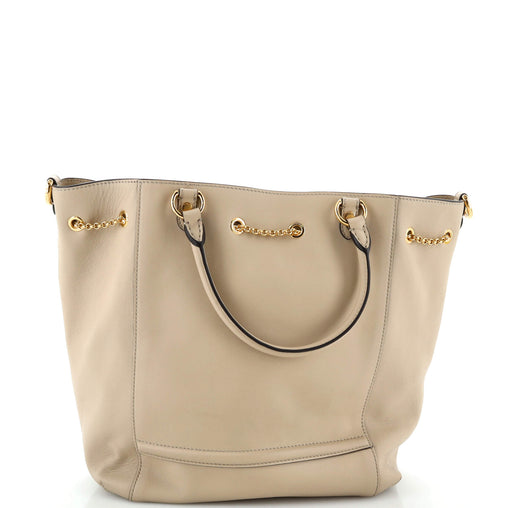 Fendi Karligraphy Chain Bucket Bag Leather Medium