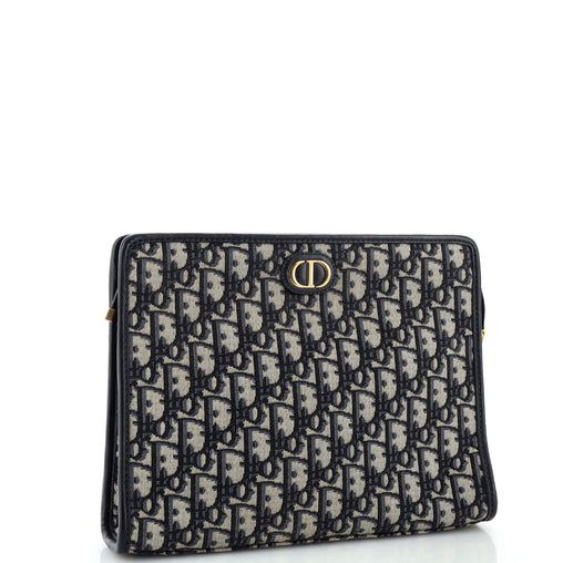 Christian Dior 30 Montaigne Zip Pouch Oblique Canvas Medium