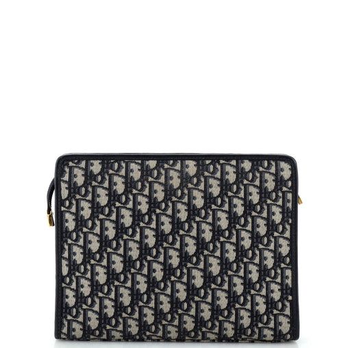 Christian Dior 30 Montaigne Zip Pouch Oblique Canvas Medium