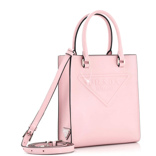 Prada Logo Drill Tote Leather Mini