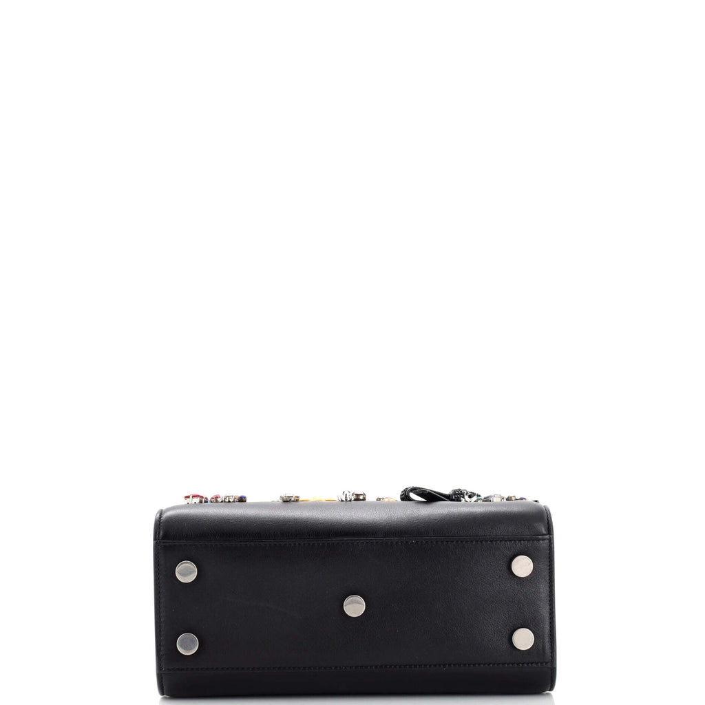 Saint Laurent Sac de Jour Bag Crystal Embellished Leather Nano