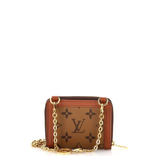 Louis Vuitton Dauphine Chain Wallet Reverse Monogram Canvas Small