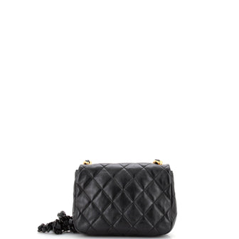 Chanel Lacquered Metal CC Flap Bag Quilted Lambskin Small