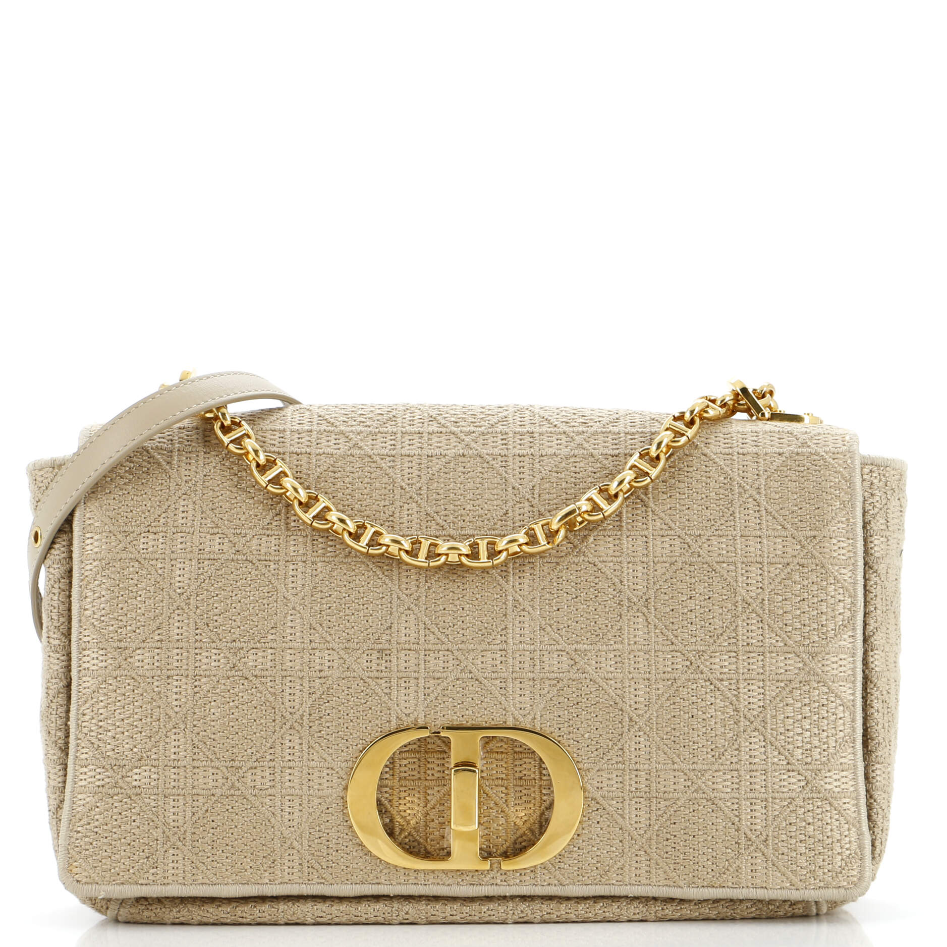 Christian Dior Caro Bag Cannage Quilt Canvas Medium