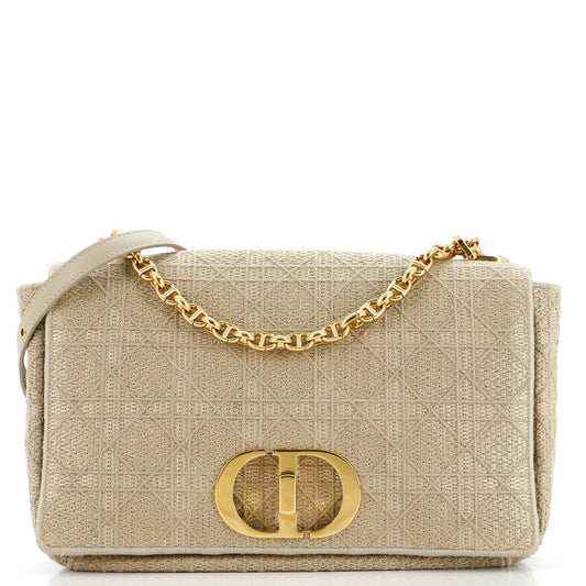 Christian Dior Caro Bag Cannage Quilt Canvas Medium