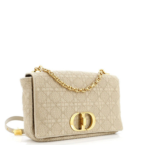 Christian Dior Caro Bag Cannage Quilt Canvas Medium