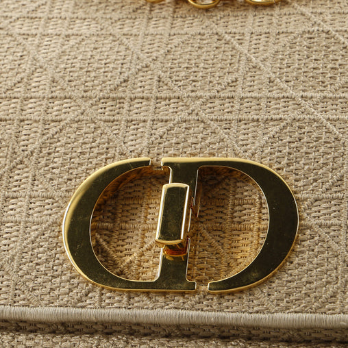 Christian Dior Caro Bag Cannage Quilt Canvas Medium
