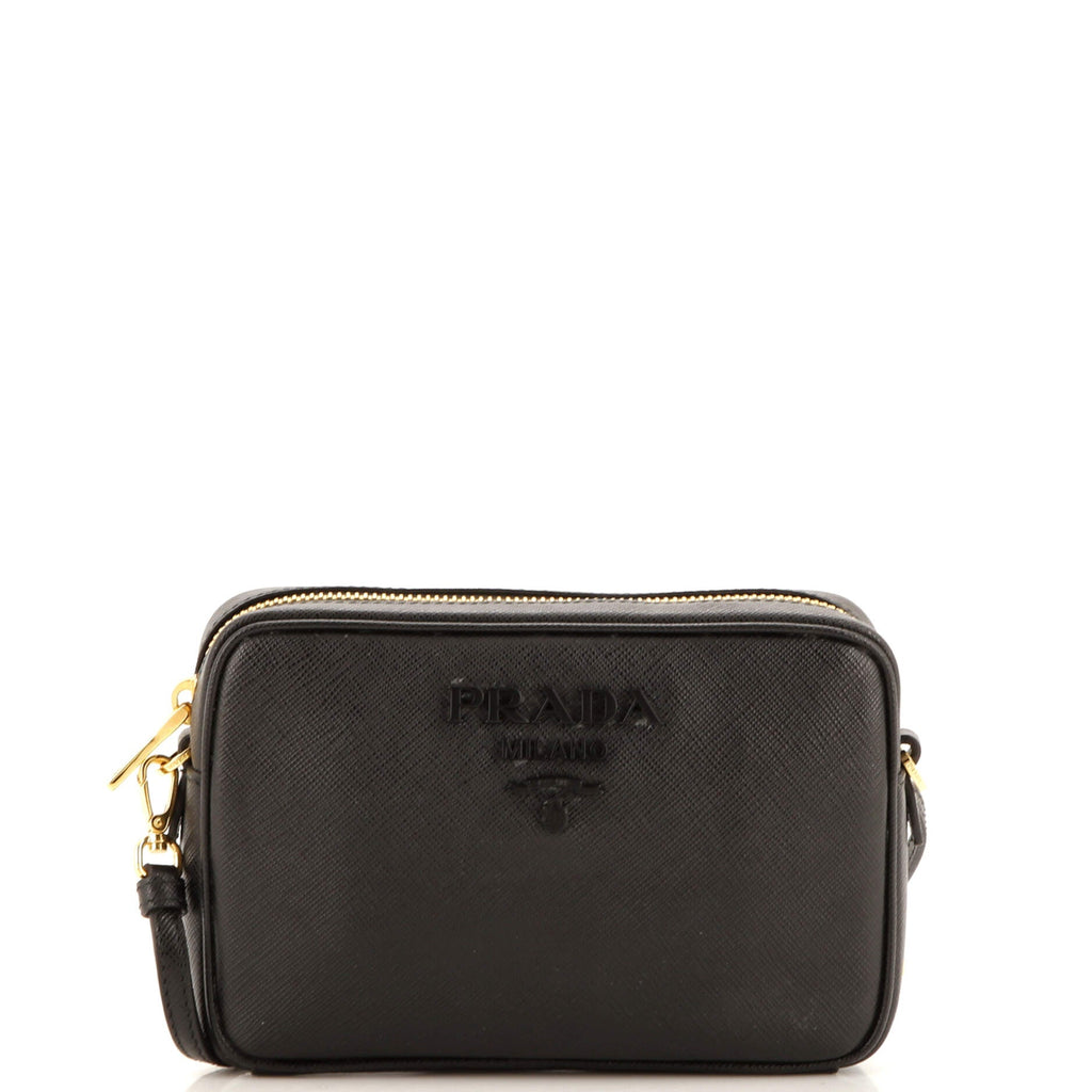 Prada Monochrome Camera Bag Saffiano Leather Small