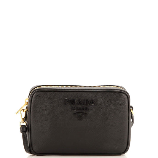 Prada Monochrome Camera Bag Saffiano Leather Small