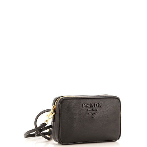 Prada Monochrome Camera Bag Saffiano Leather Small