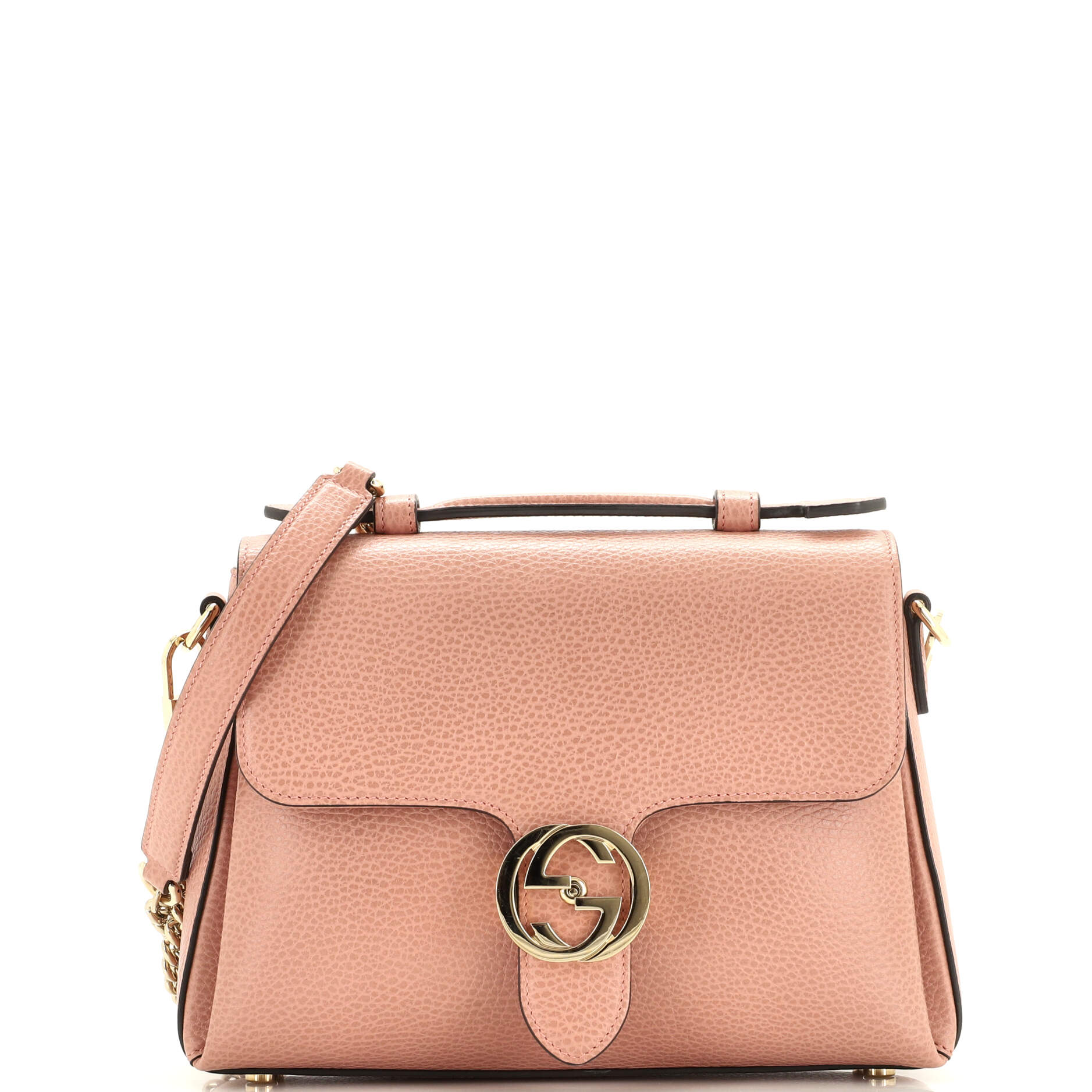 Gucci Interlocking Top Handle Bag Leather Small