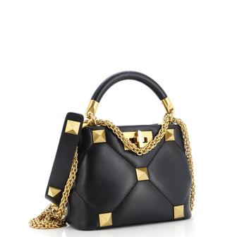 Valentino Garavani Roman Stud Top Handle Bag Quilted Leather Mini