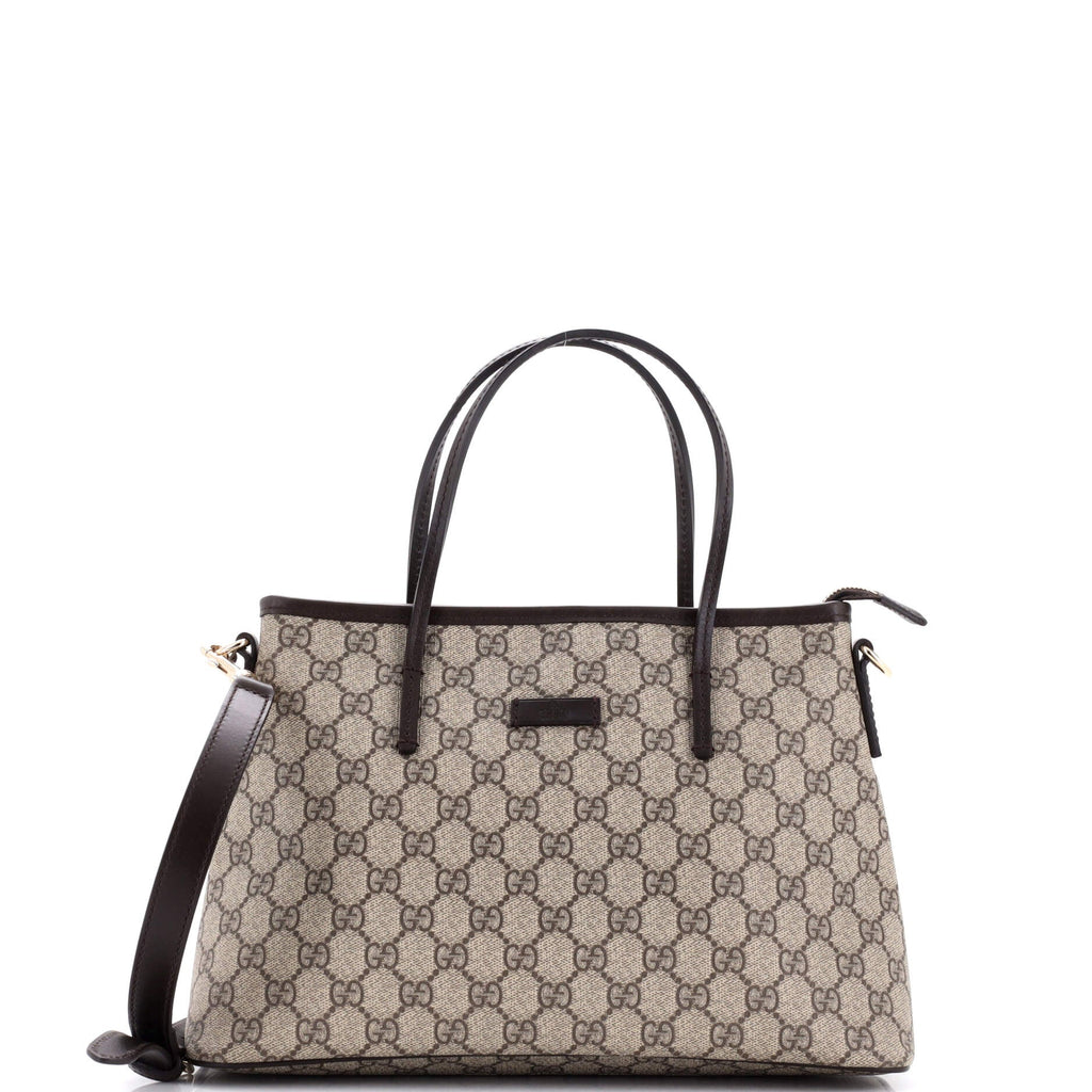Gucci Convertible Zip Tote GG Coated Canvas Small