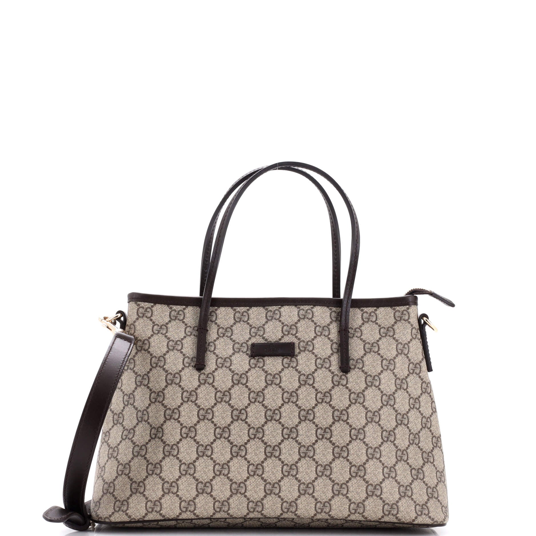 Gucci Convertible Zip Tote GG Coated Canvas Small