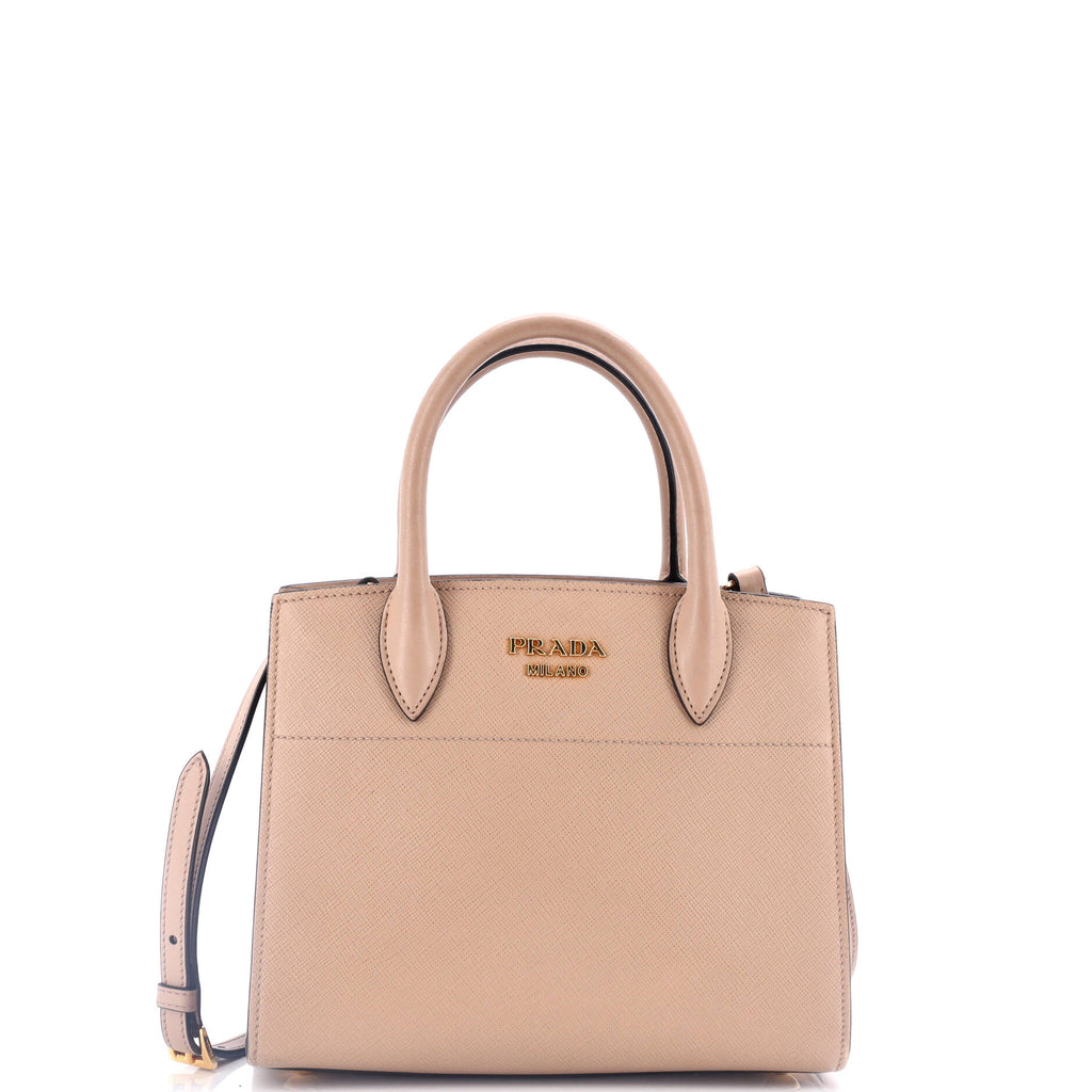 Prada Bibliotheque Tote Saffiano with City Calf Mini