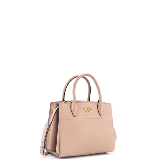 Prada Bibliotheque Tote Saffiano with City Calf Mini