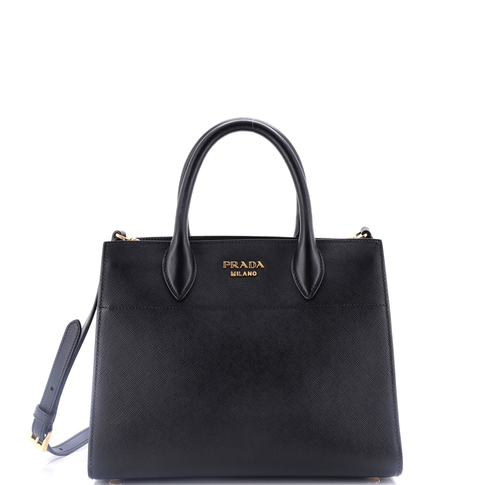 Prada Bibliotheque Tote Saffiano with City Calf Small