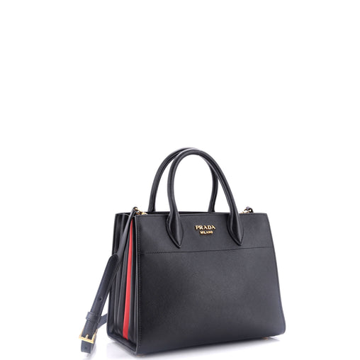 Prada Bibliotheque Tote Saffiano with City Calf Small