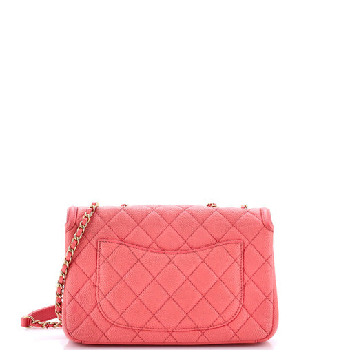 Chanel Filigree Flap Bag Quilted Caviar Small