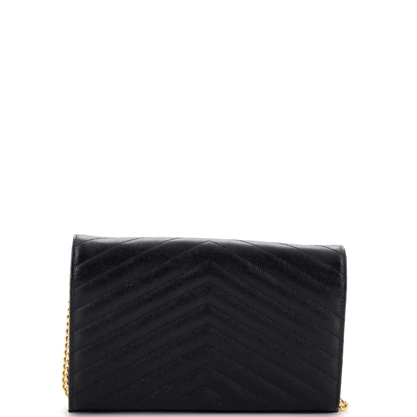 Saint Laurent Classic Monogram Wallet on Chain Matelasse Chevron Leather Medium