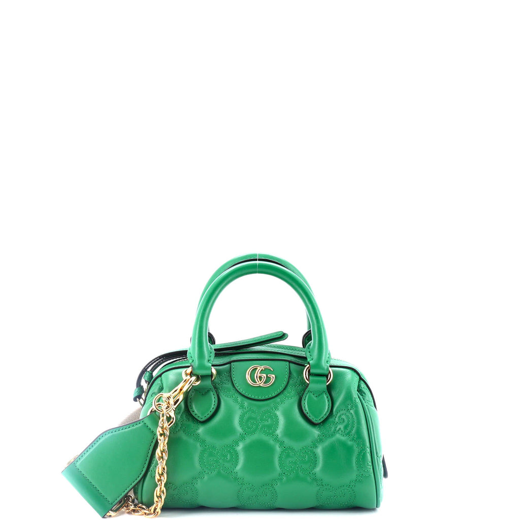 Gucci Ophidia Convertible Boston Top Handle Bag GG Matelasse Leather Mini