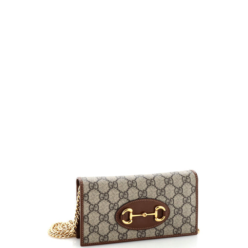 Gucci Horsebit 1955 Chain Wallet GG Coated Canvas