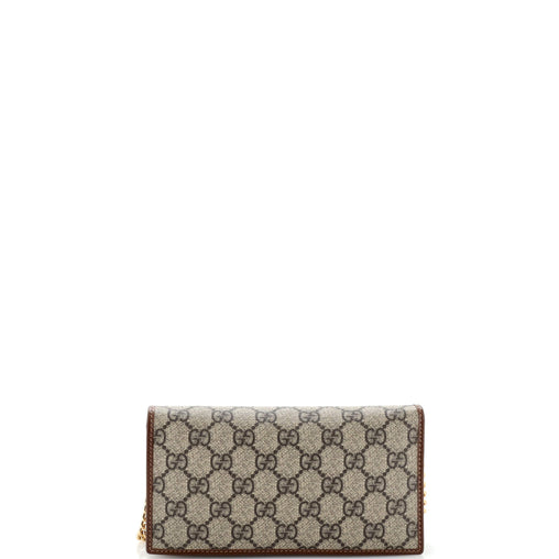 Gucci Horsebit 1955 Chain Wallet GG Coated Canvas