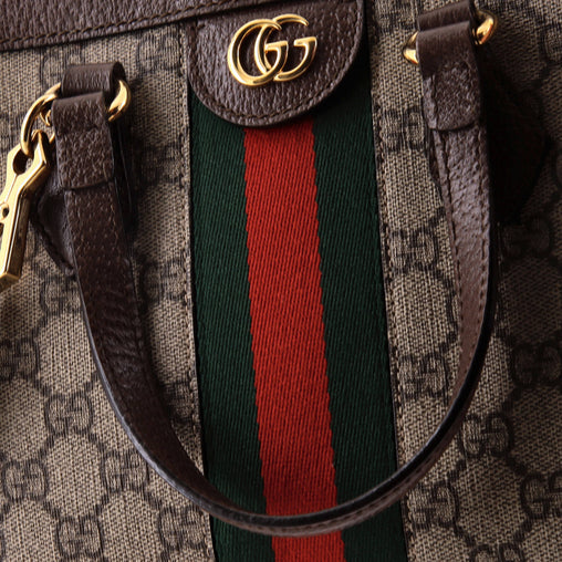 Gucci Ophidia Top Handle Tote GG Coated Canvas Small