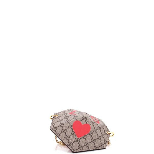 Gucci Valentine's Day Heart Bag Printed GG Coated Canvas Small
