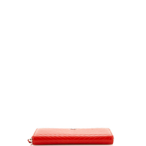 Chanel Zip Around Wallet Chevron Patent Long