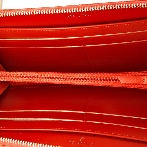 Chanel Zip Around Wallet Chevron Patent Long