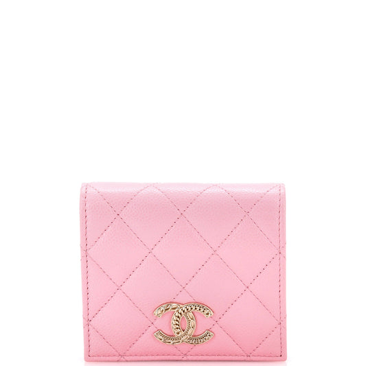Chanel Multichain CC Bifold Wallet Quilted Caviar Compact