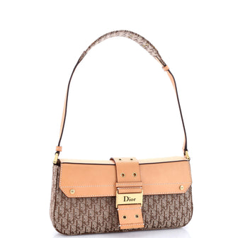 Christian Dior Vintage Street Chic Shoulder Handbag Diorissimo Canvas with Leather Small