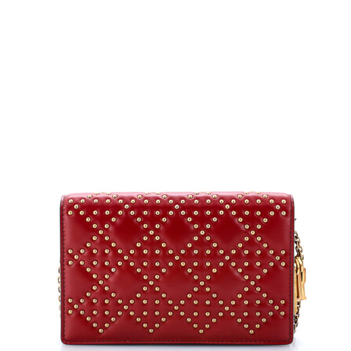Christian Dior Lady Dior Wallet on Chain Pouch Cannage Studded Lambskin