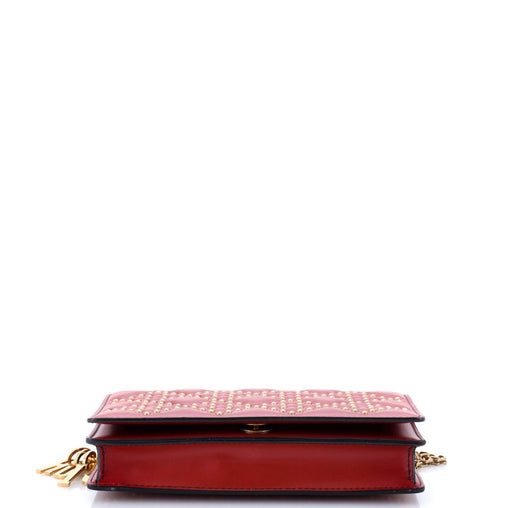 Christian Dior Lady Dior Wallet on Chain Pouch Cannage Studded Lambskin