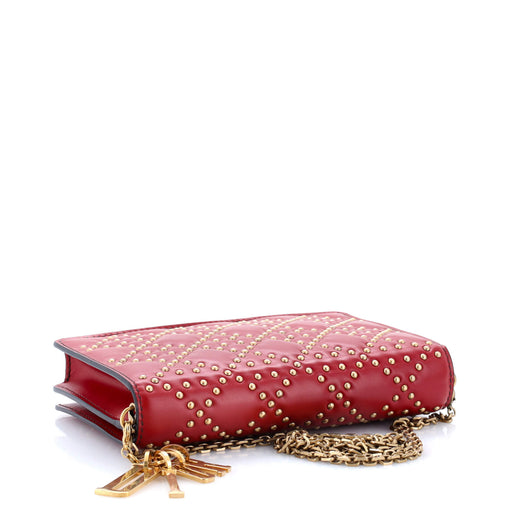 Christian Dior Lady Dior Wallet on Chain Pouch Cannage Studded Lambskin