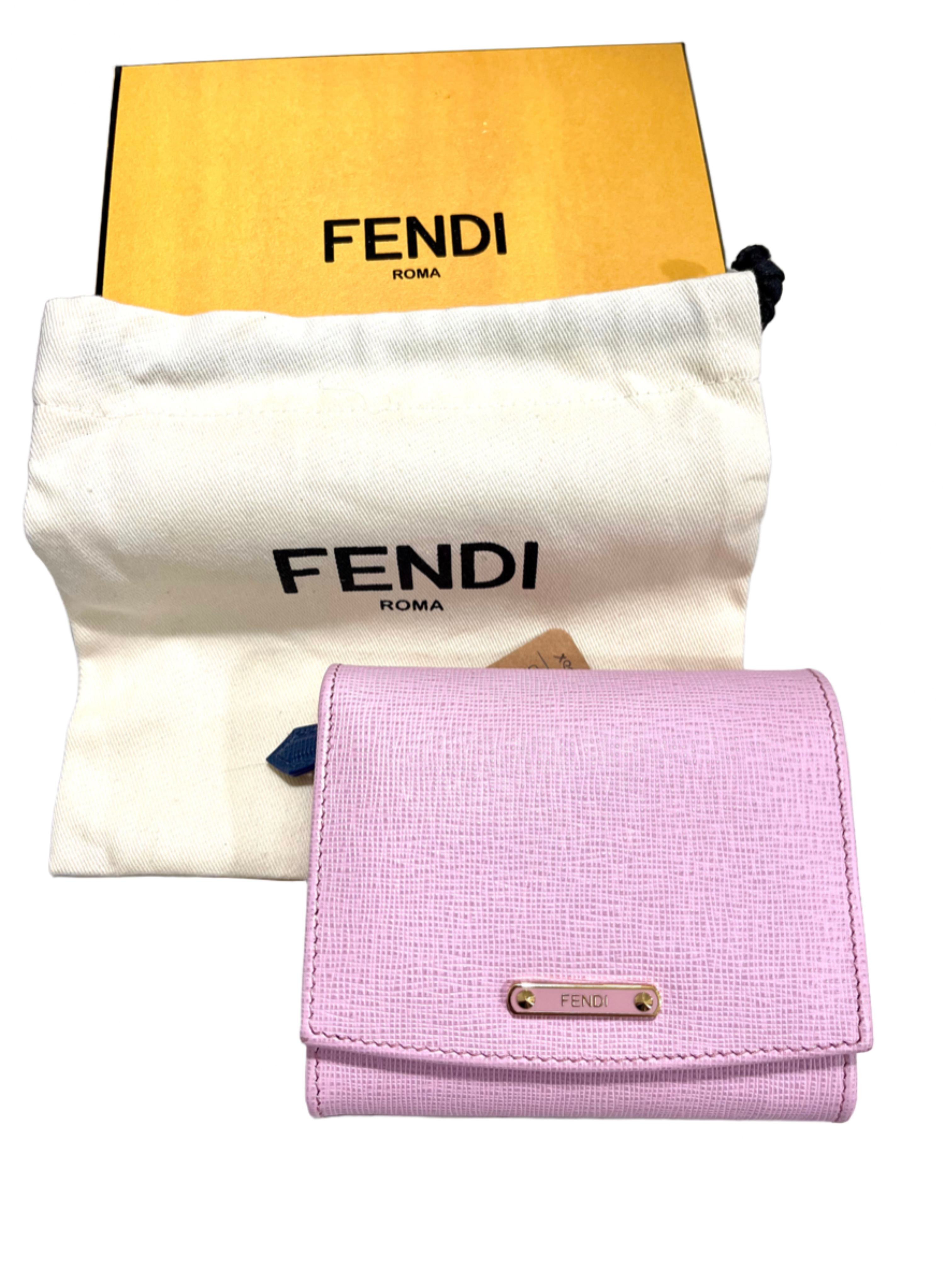 Fendi Pink Leather Small Crayons Wallet